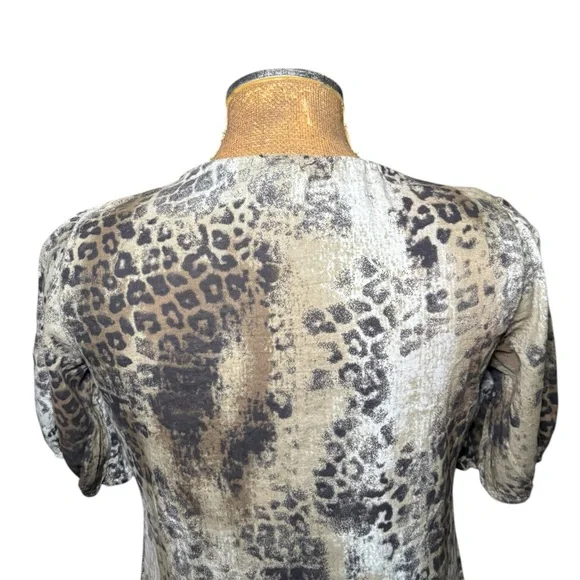 Calvin Klein Leopard Print V-Neck Women's Top Size M - Picture 6 of 15